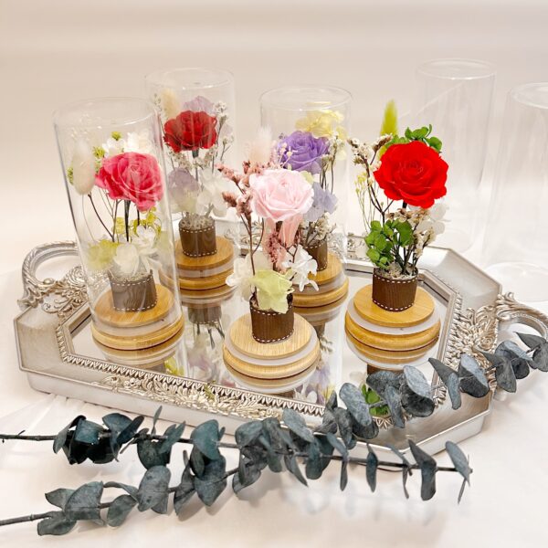Mini arrangement in a glass jar 15 cm 🍀